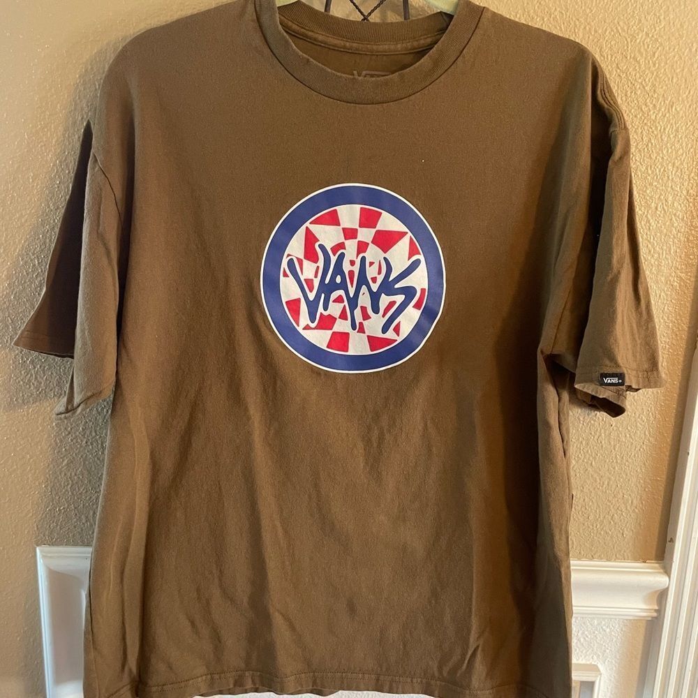 Vans Checker Icon Shirt Coffee Brown Mens Medium